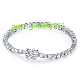 3mm Square Cut Moissanite Tennis Bracelet 925 Silver Real Gold Plating Women Fashion Jewellery Bracelets