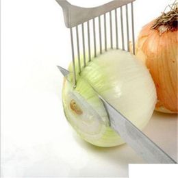 Fruit Vegetable Tools Mtifunctional Portable Slicer Stainless Steel Onion Slice Needle Cut Meat Tomato Potato Home G Drop Delivery Gar Ot7A9
