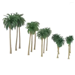 Decorative Flowers 15 Pcs Model Tree Scenery Cake Decorations Palm Green Landscape Plant Household