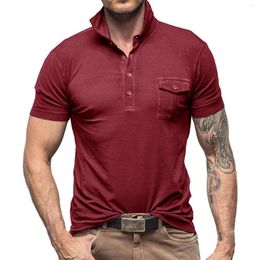Men's T Shirts Fashion Collar Colour Block Shirt Casual Short Sleeved Top Oversized Men Luxury T-shirt Sleeve Tee