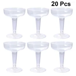 Disposable Cups Straws 10/20pcs Plastic Red Wine Cocktail Glasses Champagne Flutes Drinking Goblet Wedding Party Supplies