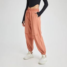 Outfit Women Loose Sport Pants Drawstring Yoga Running Trousers Snap Button Wide Leg Sweatpants Quick Dry Gym Fitness Harem Pant Female