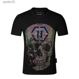 Plein Bear t Shirt Mens Designer Tshirts Brand Clothing Rhinestone Pp Skulls Men T-shirt Round Neck Ss Skull Hip Hop Tshirt Top Tees 16844 2AII