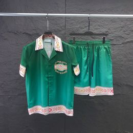 Стильный гавайский дизайнерский мужской повседневный комплект рубашек с цветочным алфавитом и 3D-принтом Summer Beach Resort Комплект пляжных рубашек Размер M-XXXL #009