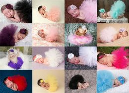 Newborn Baby tutu skirts Toddler mesh Lace skirt Cute Girls Boys pography props Infant Summer clothing with headbands 19 colors1747144