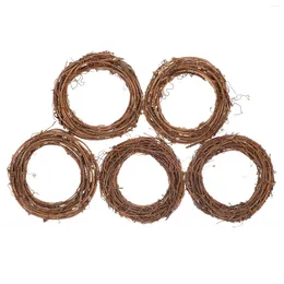 Decorative Flowers 5 Pcs Rattan Garland DIY Wreath Decor Vine For Xmas Crafts Hoops Dreamcatcher Making Rings