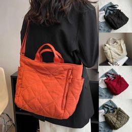 Shoulder Bags Large Capacity Tote For Women Side Bag Fashion Space Cotton Shopper Shopping Cute Ladies Totes 2024 Winter