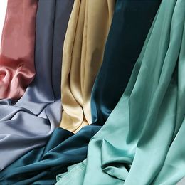 3510m Soft Silky Satin Fabric Designer Fabric Solid Colour Polyester Fabric Sewing Material For Dress and Lining By the Metre 240306