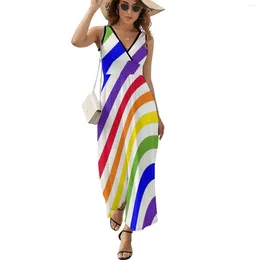 Casual Dresses Equality 2024 Sleeveless Dress Women's Clothing Korea Stylish For Women Luxury Designer Party