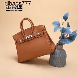 Genuine leather BK Handbag Designer Bags Top Layer Togo Cow Women's 2024 Sewn Wax Thread Women's with Logo