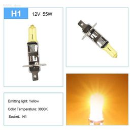 Other Car Lights ADPOW H1 55W 12V Super Bright 6000K White Fog Halogen Bulb Car Gold Headlight Car Driving Light Car StylingL204