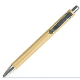 Pen Wood Ball Wrting Signature Ballpoint Stationery Bamboo 1.0mm Business Pens School Office 50pcs