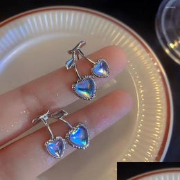 Dangle Chandelier Earrings 2024 Korean Blue Moonstone Cherry For Women Fruit Statement Earring Party Gifts Jewelry Wholesale Drop Deli Otm86