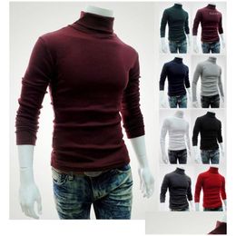 Men'S Sweaters Mens White Turtleneck Korean Style Plover Men Sleeveless Casual Clothes Man Clothing Turtle Neck Slim Sweatwear1 Drop Dhujs