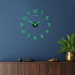 Wall Clocks Luminous Clock Stickers Non Ticking DIY For Office Home
