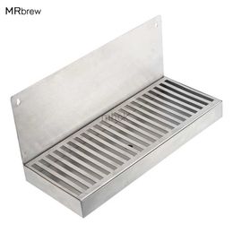 Bar Tools Stainless Steel Drip Tray - 12 x 6 For Faucet Draught Beer Wall Mount Home Brewing Kegging Equipment With Drainer Hole Bar Tools 240322