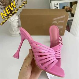 Cheap Store 90% Off Wholesale Straight Strap Sexy Za Shoes Slim Spain High Heel French Summer Cool Slippers New Womens Line with Wine Glass Metal