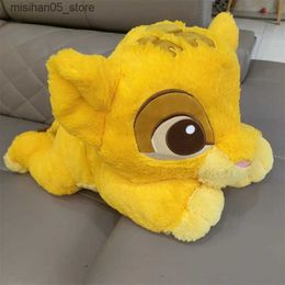 Plush Dolls New Primitive Simba Sleep Pose Giant Cartoon Plush Toy Pillow Doll High Quality 60cm Q240322