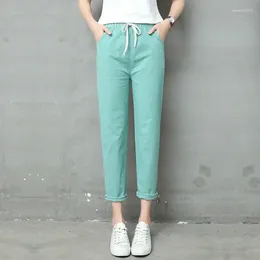 Women's Pants Spring Green Thin Straight Loose Cotton Linen Girls Washed Women Lace Up Casual School Ladies Trousers Oversize 2xl