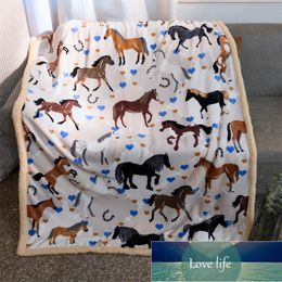 Light Lux Printed Flannel Lambswool Blanket Double-Sided Fleece Blanket Winter Warm Nap Blankets Office Blankets Wholesale