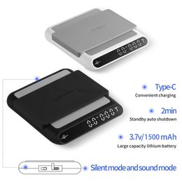 Household Scales MHW-3BOMBER Intelligent Electronic Coffee Scale with Automatic Timing Delicate Mini Kitchen Scales Chic Home Barista Accessories 240322