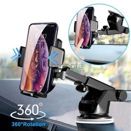 Cell Phone Mounts Holders Sucker Car Phone Holder in Car GPS Air Vent Mount Stand GPS Telefon Mobile Cell Support For iPhone 15 14 Huawei Samsung 240322