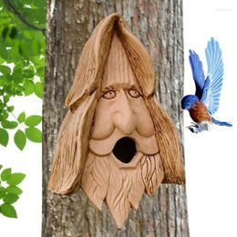 Other Bird Supplies Feeder For Garden Outdoor Resin Wild Decor Elderly Head Design Feeding Tool Patio Fence