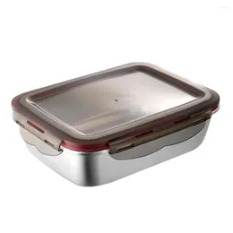 Dinnerware Fresh Lunch Box With Lid Portable Bento Case Work Accessory Stainless Steel Multi-function Pp Household