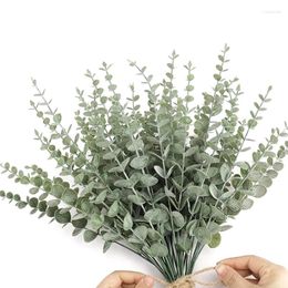 Decorative Figurines 45Pcs Artificial Eucalyptus Stems Faux Leaves Branches For Wedding Centrepiece Bouquet Flower Arrangement