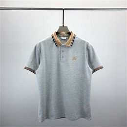 Polos masculinos verão negócios highend cor sólida de alta qualidade manga curta camisa polo lapela gola masculina moda casual sem traço impressão a26