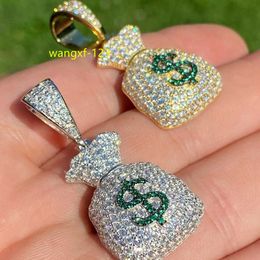 Wholesale S925 Silver Moissanite Jewelry Gold Filled US Dollar Sign Men Hip Hop Pendant With Unique Designs For Men