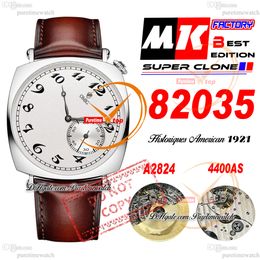 American 1921 82035 A4400 Automatic Mens Watch MKF 40mm Steel Case White Dial Brown Leather Strap Super Edition Wathes Puretimewatch Reloj Hombre Montre Hommes PTVC