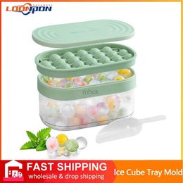 Bar Tools Loonpon 24 Holes Round Ice Cube Tray Mold With Lid 2 In 1 Tray For Making Ice Cube Set Bar Kitchen Tools Accessories 240322
