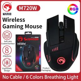 Mice MARVO M720W Gaming Mouse , 8 Button LED Light Wireless Mouse, Ajustable DPI Optical Ergonomic USB Mice For PC/Laptops/Computer