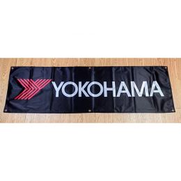 Accessories 130GSM 150D Polyester Material YOKOHAMA OffHighway Tires Banner 1.5*5ft (45*150cm) Advertising decorative Racing Car Flag