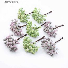 Faux Floral Greenery 6Pcs Wedding Decorative Flowers Wreaths Vases for Home Decor Scrapbooking Diy Christmas Crafts Diy Gifts Artificial Plants Cheap Y240322