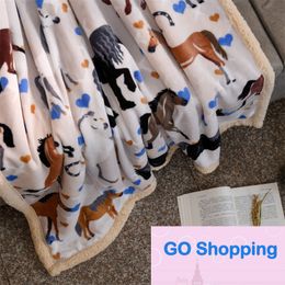 High-end Printed Flannel Lambswool Blanket Double-Sided Fleece Blanket Winter Warm Nap Blankets Office Blankets Wholesale