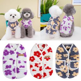 Dog Apparel Pet Five Leaf Flower Clothes Coral Velvet Coat Dogs Vest Jacket Warm Soft Skin Friendly Comfortable Supplies Ropa Perro