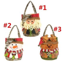 Christmas Santa Tree Ornaments Claus Snowman Home Party Decoration Children Candy Gift Bags 60Pcs 496