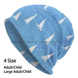 Berets Sailing Beanies Knit Hat Sea Boats Blue Boat Race Regatta Sails Ocean Sailboat Sailor Shore Nicsquirrell Brimless