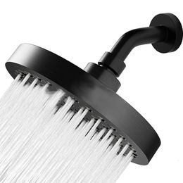 New New 6 Inches High Pressure Rain Shower Head With Arm 1Min Installation Polished Chrome Rainfall Showerhead Anti-Clogging Nozzles