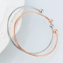 Bangle Ruixi Jewellery -selling Simple Bracelet Adjustable Glossy Rose Gold Plated Banquet Party Gift For Women