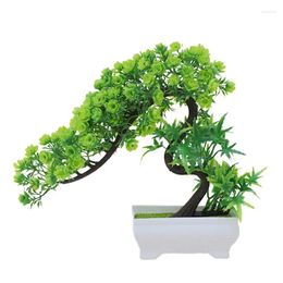 Decorative Flowers 1PC Pine Tree Table Potted Ornaments Fake Bonsai Artificial Plants Simulation Pot Small Home Decor