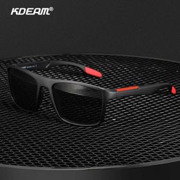 Kdeam new square Polarized Sunglasses silicone nose bracket 1.1tac true film color changing outdoor glasses kd101