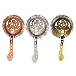 Bar Tools New Style Scorpio Skull Hawthorn Strainer Cocktail Strainer Stainless Steel Bar Strainer Cocktail Bar Tools 240322