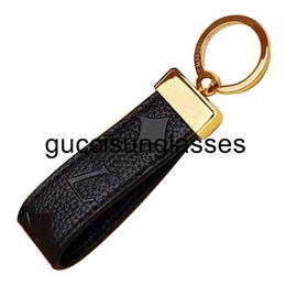 Keychains Lanyards High Quality Leather Keychain Classic key Chain Letter Card Holder Exquisite Portachiavi Luxury Designer Keyring Cute For Women Me