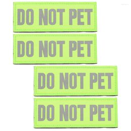Dog Collars 4 Pcs Service Reflective Patch Tags Patches Puppy Harness Sticky Strap Nylon Labels