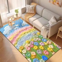 Carpets Soft Flowers Rug Rugs For Bedroom Bedside Carpet Long Strip Fluffy Flower Thickened Floor Mat