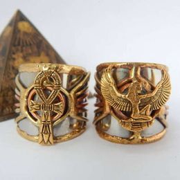 Vintage Anubis Jewellery Womens Mens Metal Pharaoh Ring Ankh & Maat Ancient Egyptian Amulet Gift Wholesale