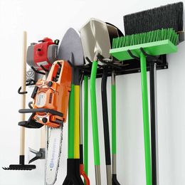 Godboat Storage, 6 Hooks Sheing, Garage Organization, Broom Holder Wall Mount, Garden Tool Organiser Yard Tools & Water Hose, Cool Stuff for Fathers Day Dad